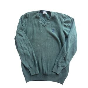 Vintage Mens U.S. Polo Assn V Neck Forrest Green Sweater Small‎